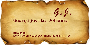 Georgijevits Johanna névjegykártya